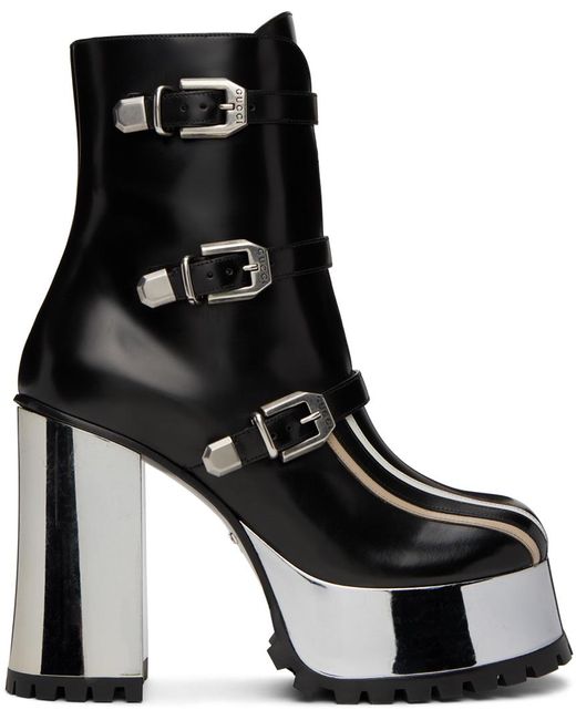 Gucci Black Pin-buckle Boots