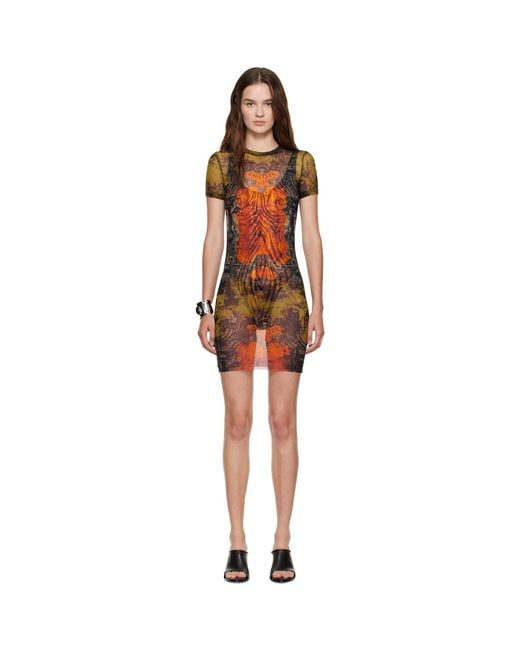 Jean Paul Gaultier Black Khaki & 'The Médaillon' Minidress