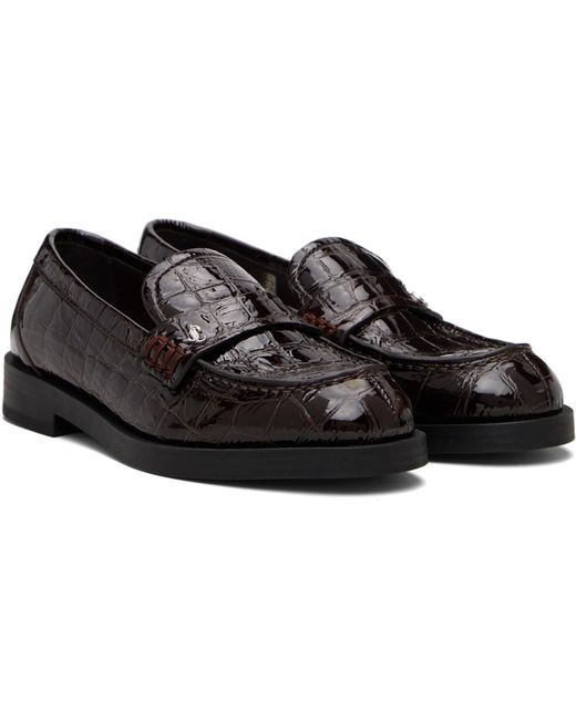 Jimmy Choo Black Burgundy Ivy Loafers