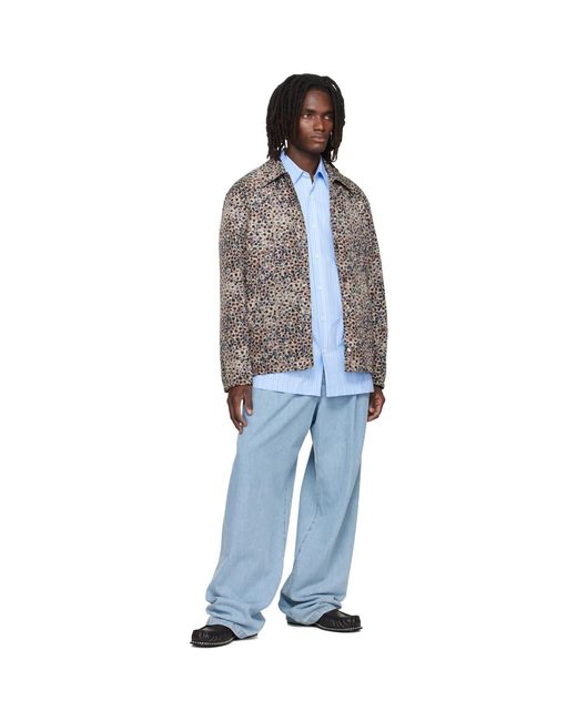 Dries Van Noten Blue Floral Jacket for men