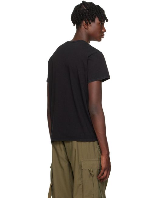 R13 Black 'new York' T-shirt for men