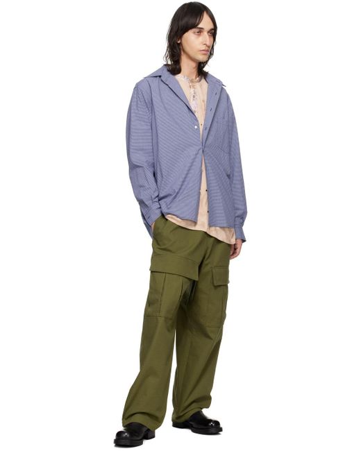 Pantalon cargo kaki à logo brodé Acne pour homme en coloris Green
