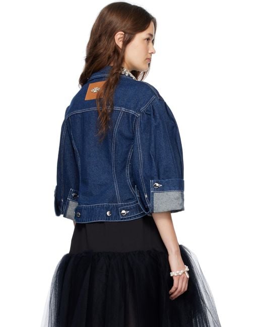 【SIMONE ROCHA】Turbo Embellished Sculpted デニムジャケット Simone Rocha - Turbo Embellished Sculpted Denim Jacket