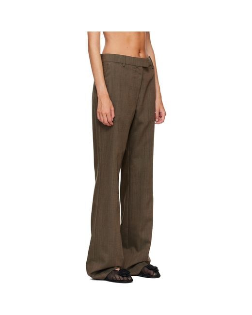 Ganni Brown Wool Melange Trousers