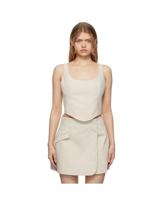 Anna Quan Multicolor Beige Maya Coset Tank Top
