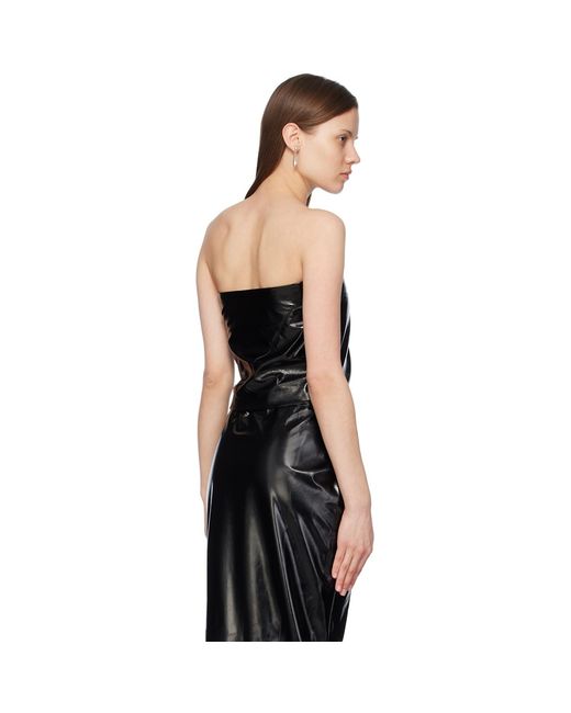 GAUGE81 Black Choya Faux-Leather Top