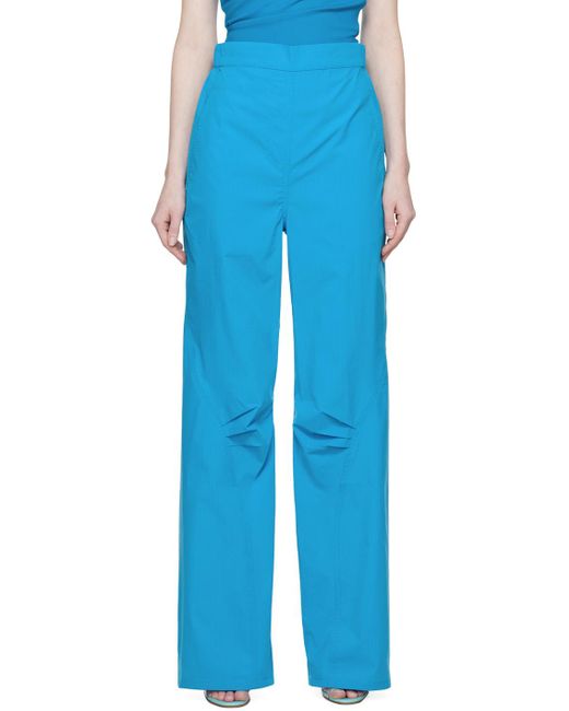 Wynn Hamlyn ブルー エラスティック トラウザーズ Blue