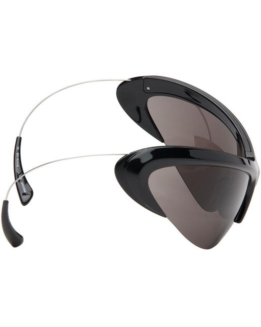 Balenciaga Black Wire Cat Sunglasses for men