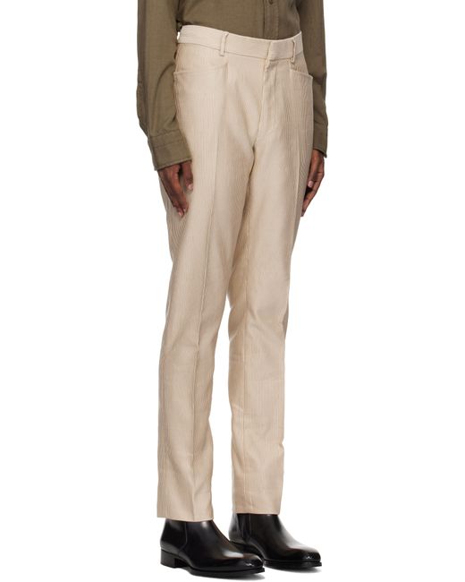 Tom Ford Natural Glamorous Cord Dyllan Trousers for men