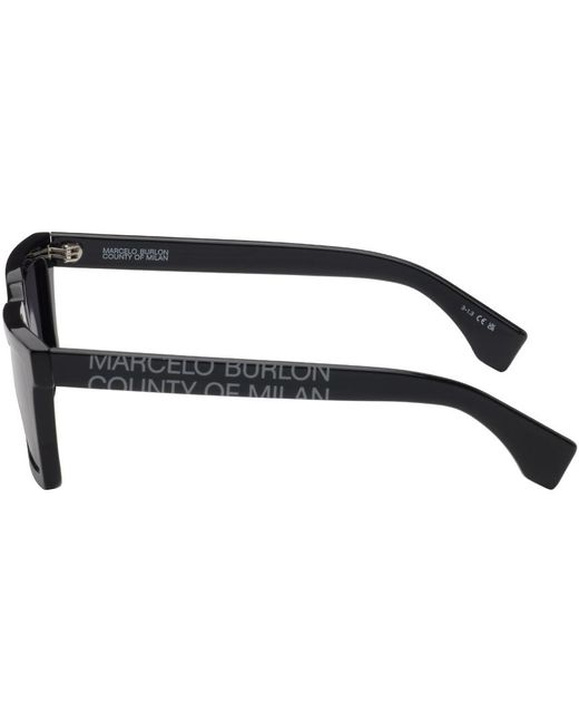 Marcelo Burlon Black Paramela Sunglasses for men