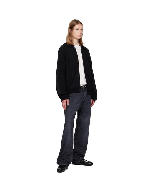 Our Legacy Black Evening Polo Cardigan for men