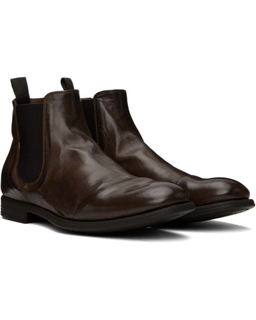 メンズ Officine Creative ブラウン Chronicle 123 チェルシーブーツ Black