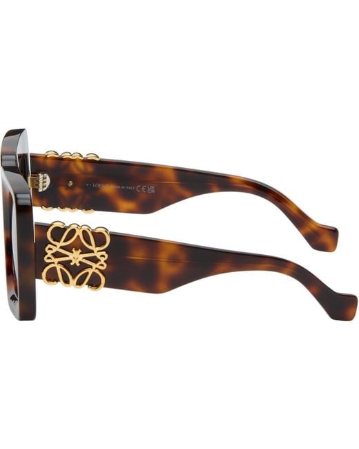 Loewe Black Beveled Square Maxi Anagram Sunglasses for men