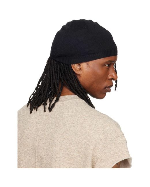 Rick Owens Black Tower Medium Beanie for men