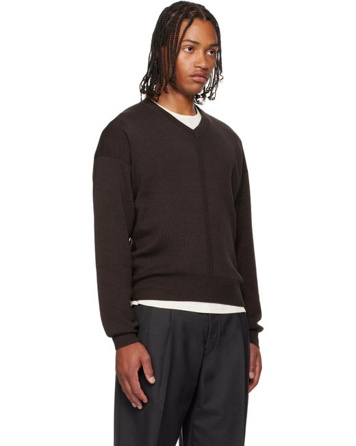 Lemaire Black V-neck Sweater for men