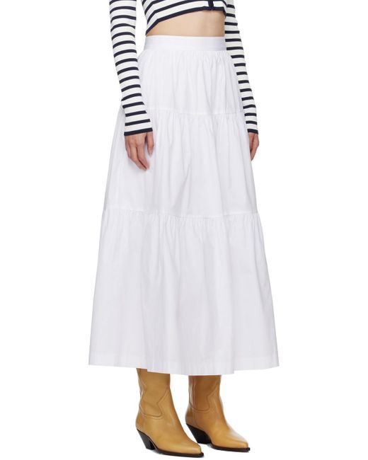 Staud White Sea Midi Skirt