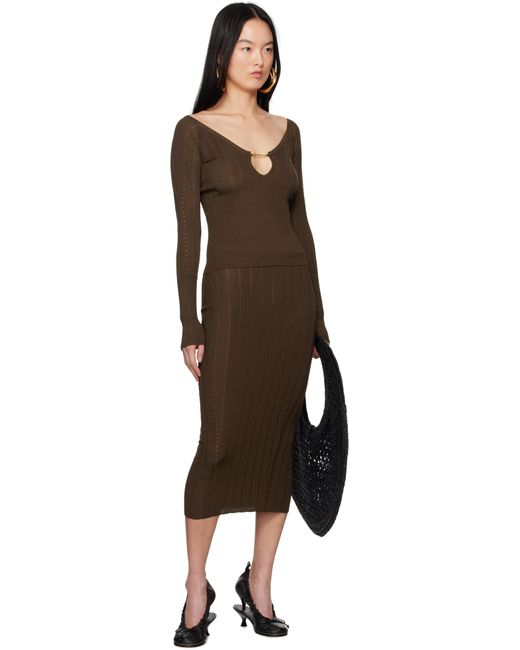 Jacquemus ブラウン 'The Pralù' ミディアムスカート Black