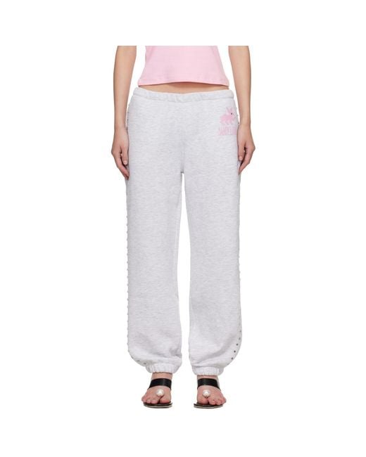 Sandy Liang White Lucius Sweatpants