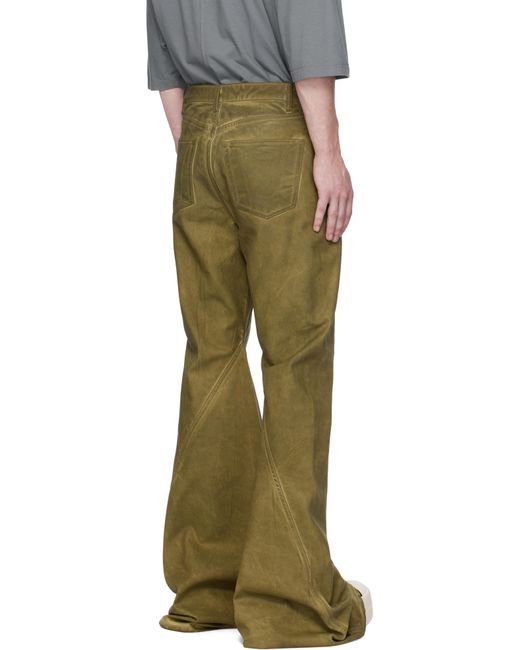 Rick Owens Green Porterville Bias Bootcut Jeans for men