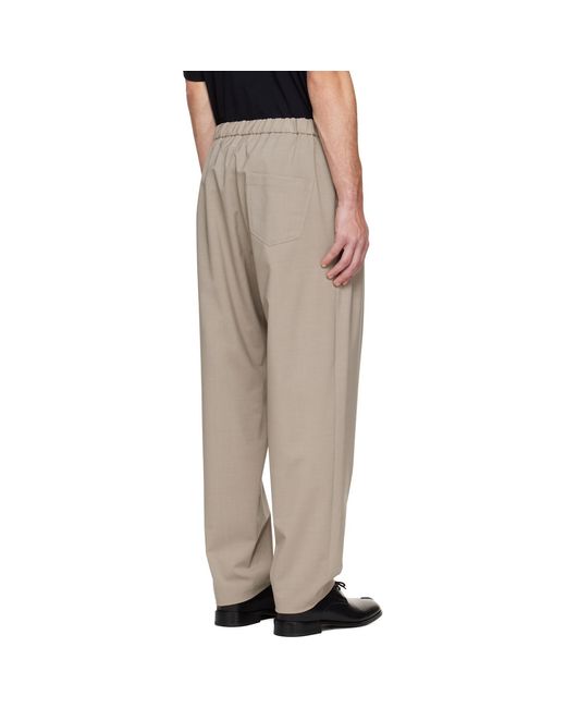 MM6 by Maison Margiela Natural Taupe Drawstring Trousers for men