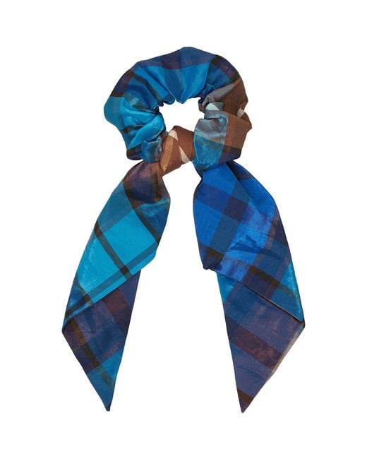 Vivienne Westwood Blue Embroidered Large Scrunchie