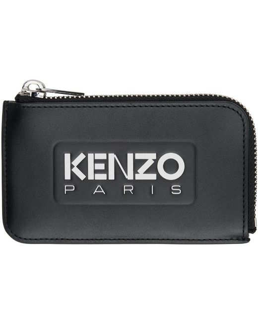 KENZO Black Paris Logo Card Holder for men
