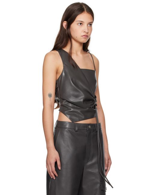 Nanushka Black Chudel Vegan Leather Top