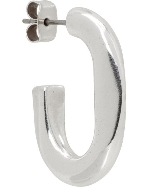 Isabel Marant White Silver Hoop Single Earring for men