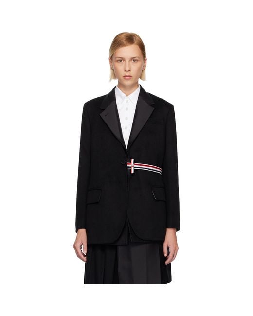 Thom Browne Black Cashmere Wool 2-In-1 Sport Blazer