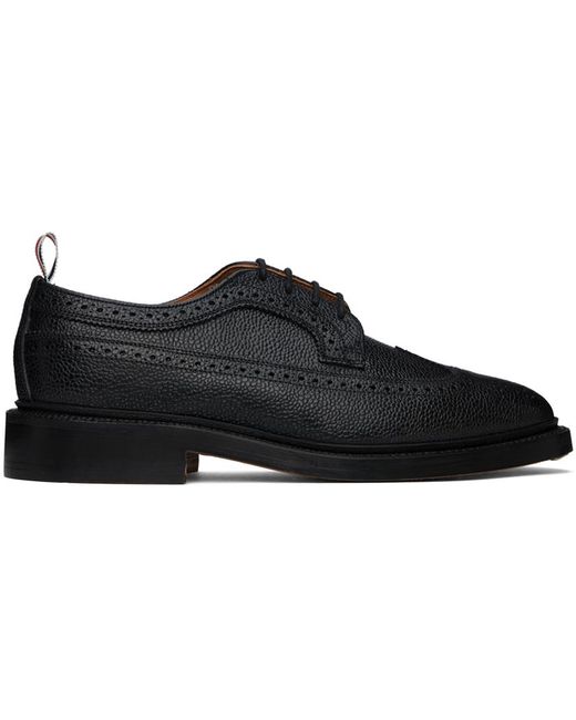 Thom Browne Black Leather Sole Longwing Derbys for men