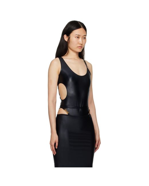 Versace Jeans Couture Black Asymmetric Bodysuit
