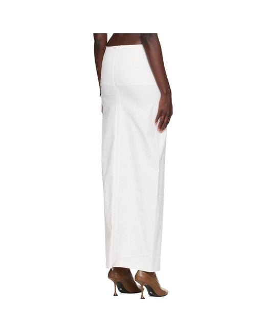 Issey Miyake White Off- Allow Maxi Skirt