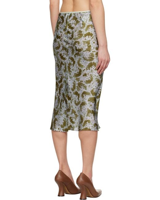 Dries Van Noten Printed Silk Midi Skirt in Black | Lyst