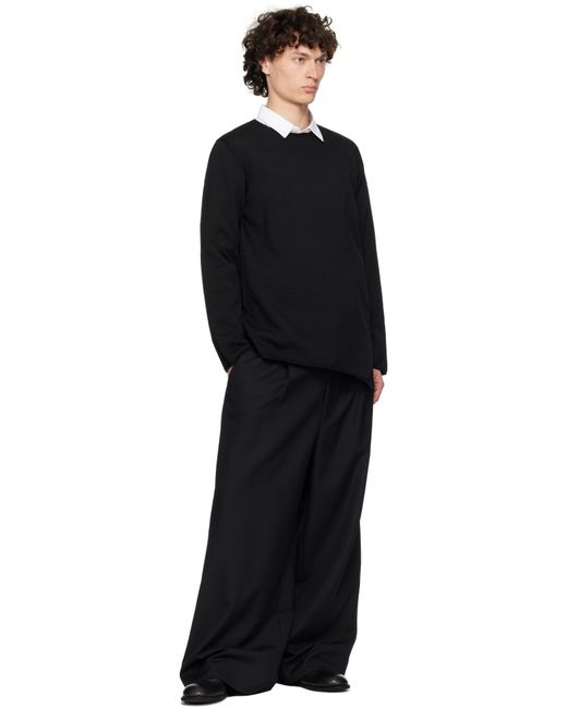 メンズ Comme des Garçons ブラック アシンメトリー セーター Black