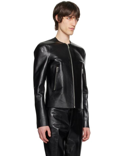 SAPIO Black Nº 6 Leather Jacket for men