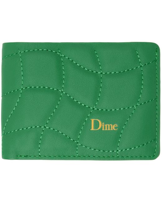 Dime Green Quilted Bifold Wallet for men