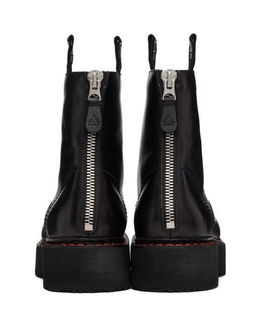 R13 Black Single Stack Boots