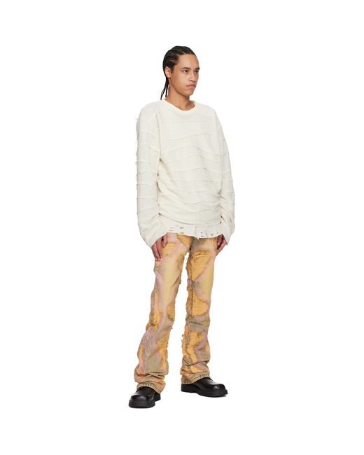 Who Decides War Blue Stud Distressed Jeans for men