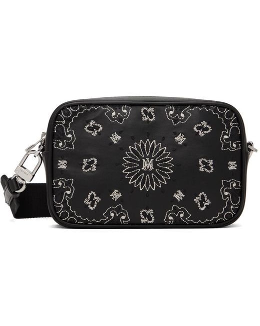 Amiri Black Bandana Camera Case Bag for men