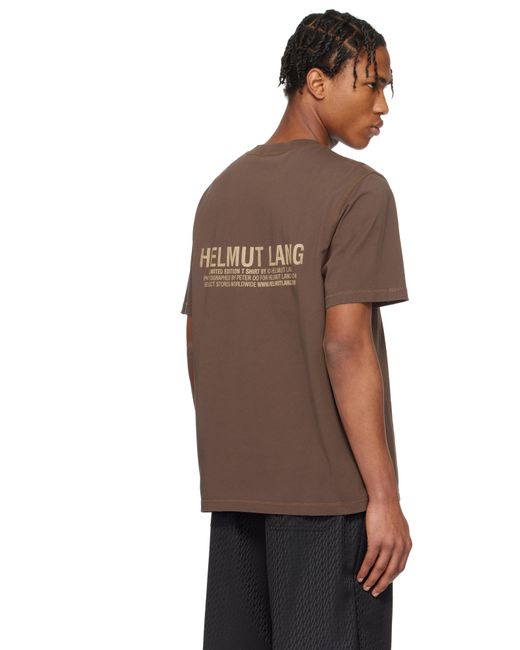 Helmut Lang Brown Downtown Postcard T-Shirt for men