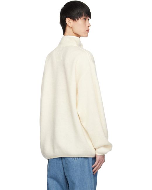 Nanamica White Off- Placket Sweater for men