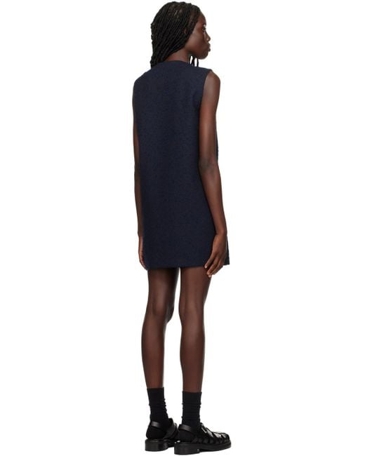 AMI Black Navy Double-breasted Minidress