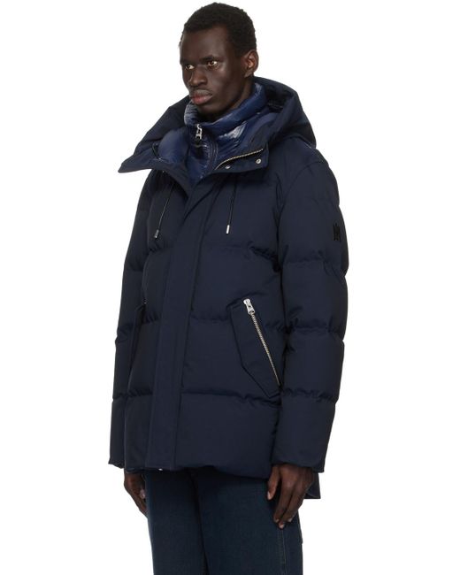 Mackage Blue Quilted Down-Filled Parka Jacket for men