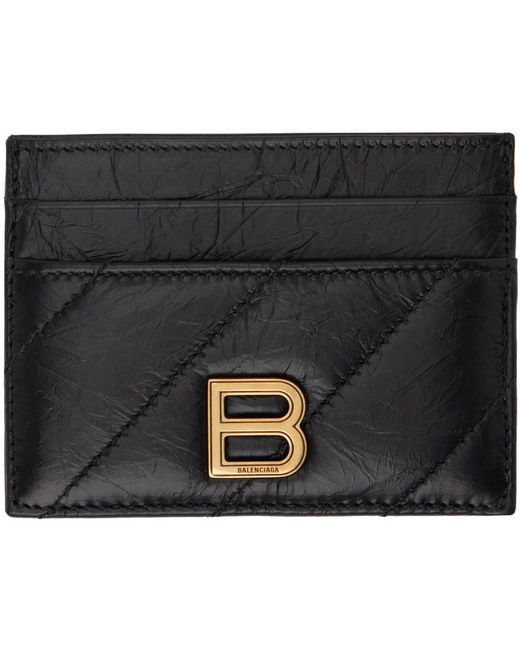 Balenciaga Black Crush Quilted Card Holder
