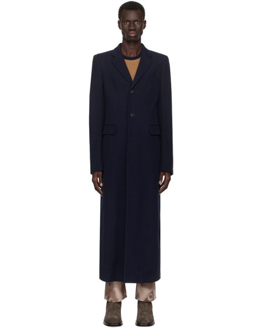 DRIES VAN NOTEN ネイビー ウールコート DRIES VAN NOTEN / ウールコート / ネイビー ベージュ 中古・古着通販