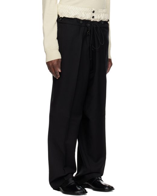 メンズ Maison Margiela ブラック レイヤード トラウザーズ Black