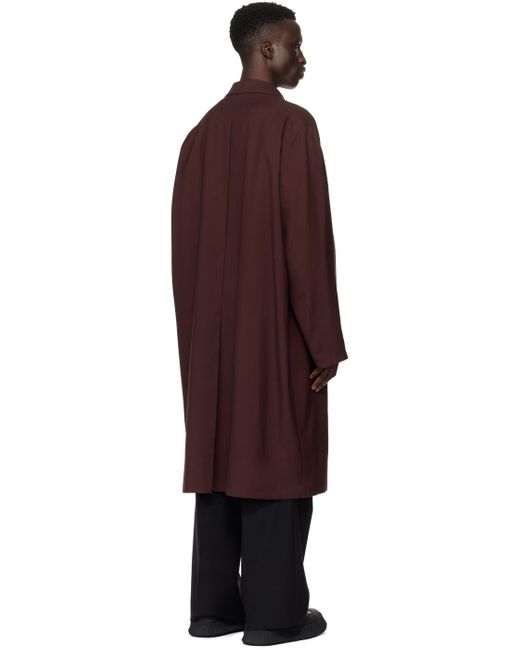 Jil Sander Black Burgundy Single-breasted Coat for men