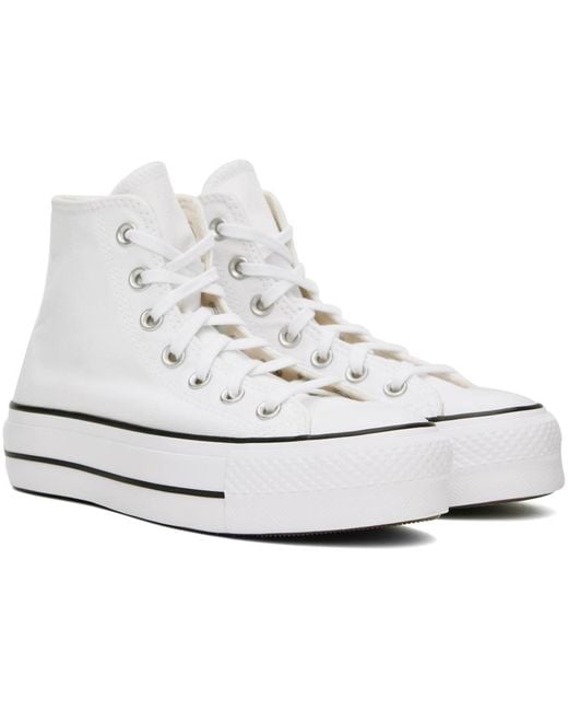 Converse White Chuck Taylor All Star Lift Leather High Sneakers