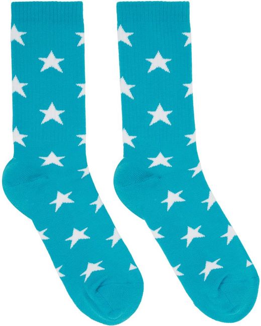 ERL Blue Terry Stars Socks for men