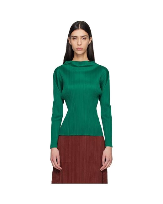 Pleats Please Issey Miyake Green Monthly Colors November Top